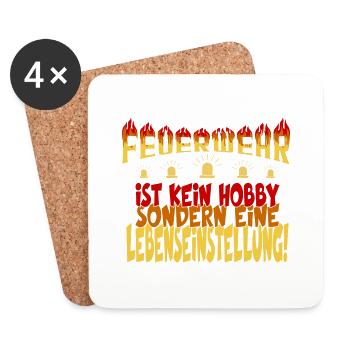 Feuerwehr ist kein Hobby - Untersetzer (4er-Set) - Weiß - Vorne
