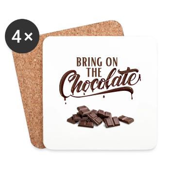 Apportez le chocolat - Schokoliebe - Dessous de verre (lot de 4) - blanc - Devant