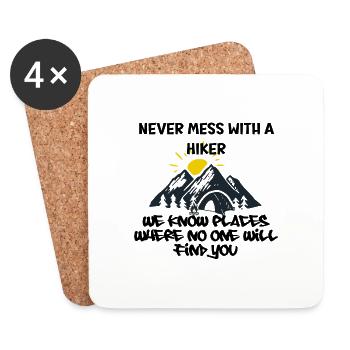 never mess with a hiker - Coasters (set of 4) - white - Front