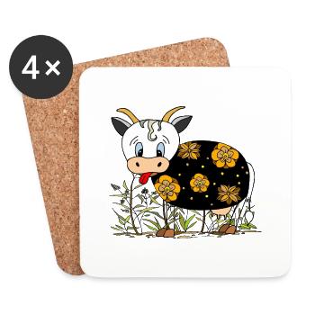 Cow - Coasters (set of 4) - white - Front