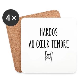 hardos au cœur tendre - Dessous de verre (lot de 4) - blanc - Devant