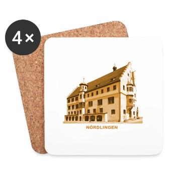 Nördlingen Rathaus Donau Schwaben Bayern - Untersetzer (4er-Set) - Weiß - Vorne