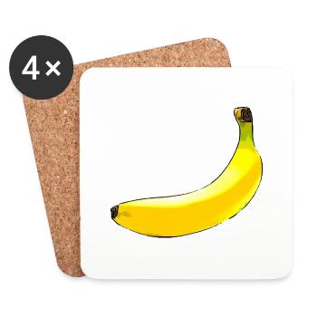Banane - Untersetzer (4er-Set) - Weiß - Vorne