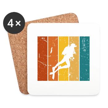 Scuba diving gift Vintage - Coasters (set of 4) - white - Front