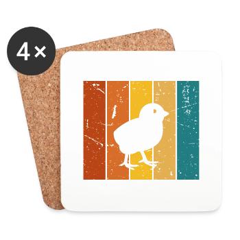 Poussin cadeau Vintage - Dessous de verre (lot de 4) - blanc - Devant
