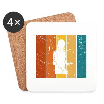 Vintage gift fencer - Coasters (set of 4) - white - Front