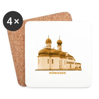 Königsee Church Berchtesgaden Bavaria Schönau - Coasters (set of 4) - white - Front