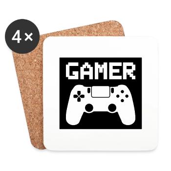 gamer - Coasters (set of 4) - white - Front