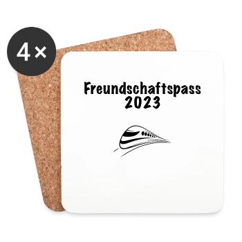 Der Deutsch-französische Freundschaftspass 2023 - Untersetzer (4er-Set) - Weiß - Vorne