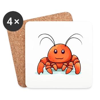 Lak the crayfish - Coasters (set of 4) - white - Front