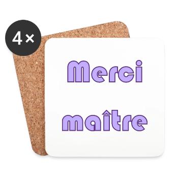 MAÎTRE. MERCI. MERCI MAÎTRE. MAITRE. CADEAU MAÎTRE - Dessous de verre (lot de 4) - blanc - Devant