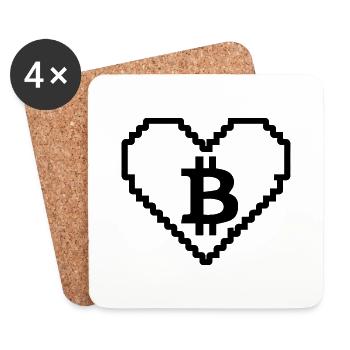 Crypto Bitcoin Trading - Dessous de verre (lot de 4) - blanc - Devant