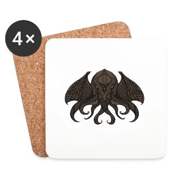 Cthulhu II Bronze - Dessous de verre (lot de 4) - blanc - Devant