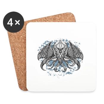 Cthulhu ink - Coasters (set of 4) - white - Front