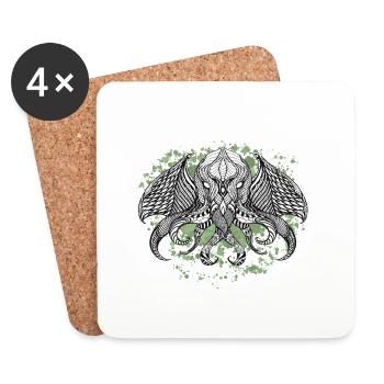 Cthulhu Ink II - Coasters (set of 4) - white - Front