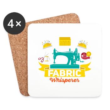 Fabric Whisperer Crafting Sewing Machine - Coasters (set of 4) - white - Front