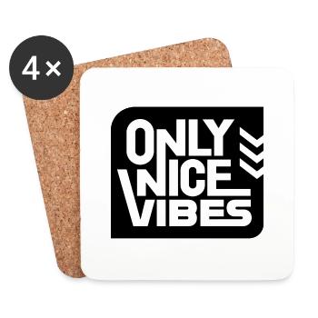 ONLY NICE VIBES - Untersetzer (4er-Set) - Weiß - Vorne