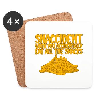 Snaccident, quand vous mangez toutes les collations 2 - Dessous de verre (lot de 4) - blanc - Devant