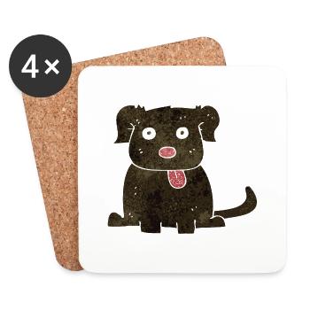 Hund - Untersetzer (4er-Set) - Weiß - Vorne