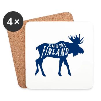 Suomi Finlande Orignal - Dessous de verre (lot de 4) - blanc - Devant
