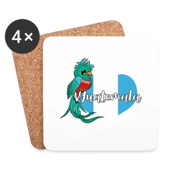 Guatemala drapeau guatémaltèque ADN I cadeau - Dessous de verre (lot de 4) - blanc - Devant