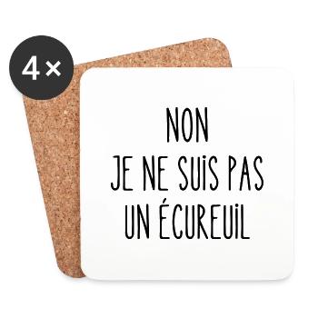 non je ne suis pas un écureuil - Dessous de verre (lot de 4) - blanc - Devant