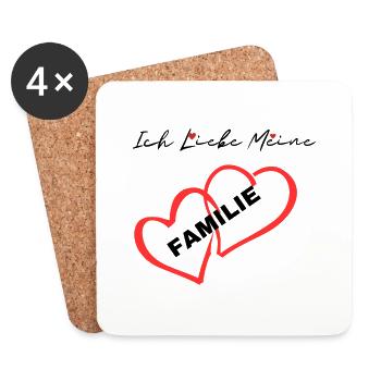 Ich Liebe Meine Familie - Untersetzer (4er-Set) - Weiß - Vorne