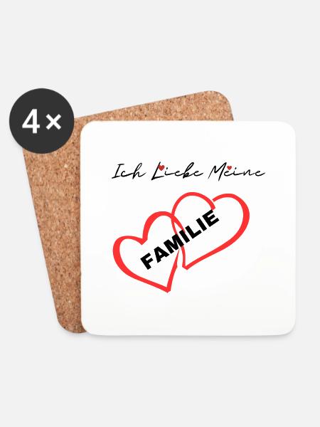 Ich Liebe Meine Familie - Untersetzer (4er-Set) - Weiß