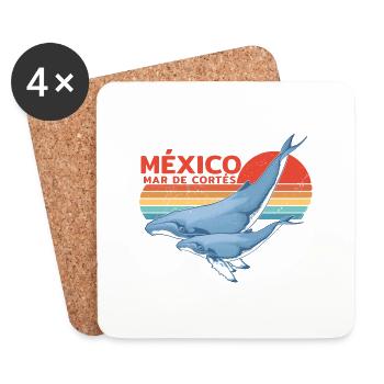 Buckelwale Mexiko - Untersetzer (4er-Set) - Weiß - Vorne