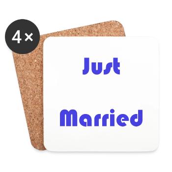 ICH HABE GERADE GEHEIRATET. Junggesellinnenabschied. HEILIGER VALENTINSTAG. PAAR. HERZ - Untersetzer (4er-Set) - Weiß - Vorne