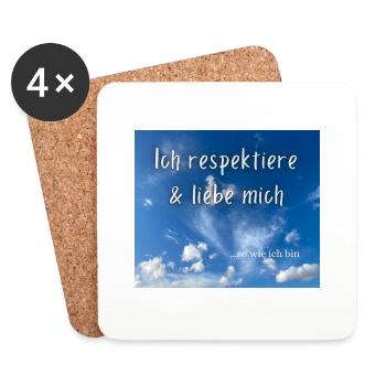 Ich respektiere & liebe mich - Untersetzer (4er-Set) - Weiß - Vorne