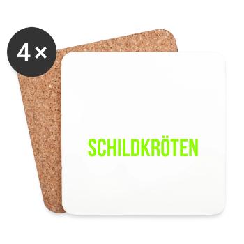 Schildkröten schützen Plastikverbot Umweltschutz - Untersetzer (4er-Set) - Weiß - Vorne