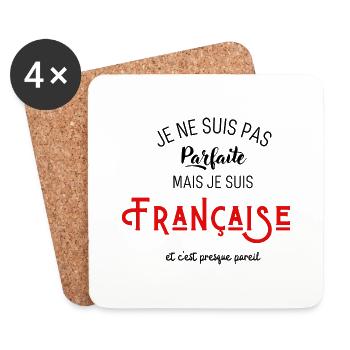 Pas parfaite mais française - Dessous de verre (lot de 4) - blanc - Devant