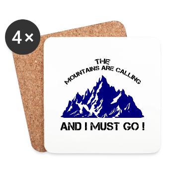 Les montagnes appellent I Must Go - Dessous de verre (lot de 4) - blanc - Devant