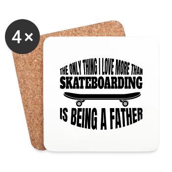 Skateboard Skaten Skater Skate-Fan Skateboarding - Untersetzer (4er-Set) - Weiß - Vorne