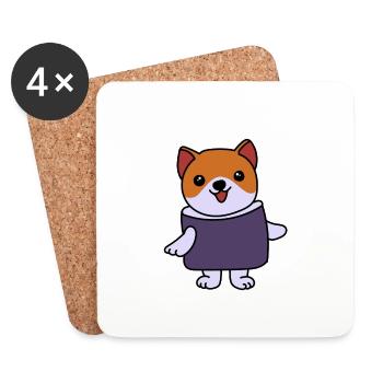 Shiba Inu Chien Sushi Japon Akita I Cadeau - Dessous de verre (lot de 4) - blanc - Devant