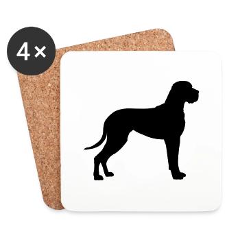 dogge schattenriss 1 - Untersetzer (4er-Set) - Weiß - Vorne
