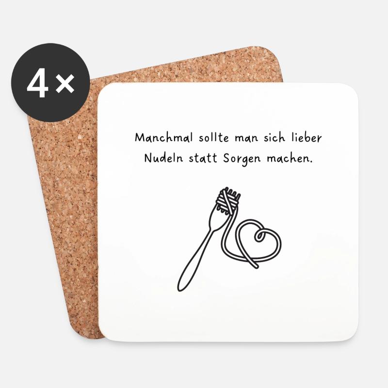 Manchmal sollte man sich lieber Nudeln... - Untersetzer (4er-Set) - Weiß