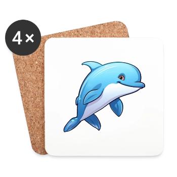 Dolphin - Coasters (set of 4) - white - Front