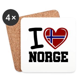 J’adore norge - Dessous de verre (lot de 4) - blanc - Devant