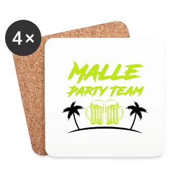 malle party team - Untersetzer (4er-Set) - Weiß - Vorne