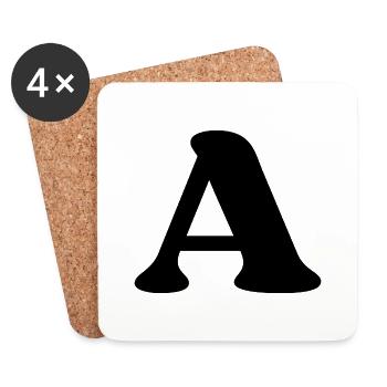 Buchstabe a - Untersetzer (4er-Set) - Weiß - Vorne