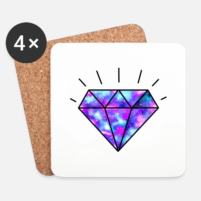 GALAXIE-DIAMANT - Untersetzer (4er-Set) - Weiß
