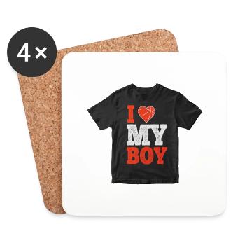 I love my boy - Dessous de verre (lot de 4) - blanc - Devant
