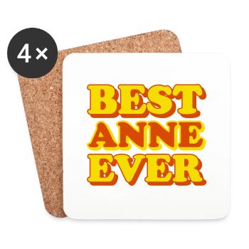 Anne First Name Funny Gift - Coasters (set of 4) - white - Front