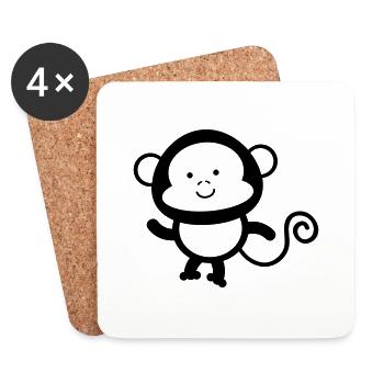 monkey - Untersetzer (4er-Set) - Weiß - Vorne