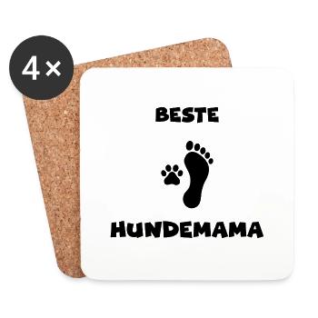 Lustiges Hunde Bild Hundeliebhaber Haustier - Untersetzer (4er-Set) - Weiß - Vorne