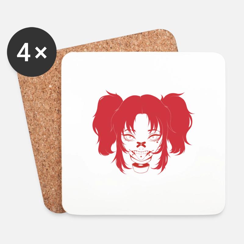 Anime Design - Untersetzer (4er-Set) - Weiß