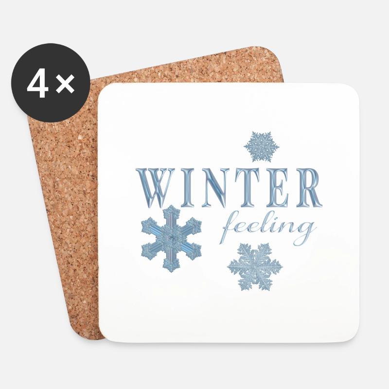 winter feeling - Untersetzer (4er-Set) - Weiß