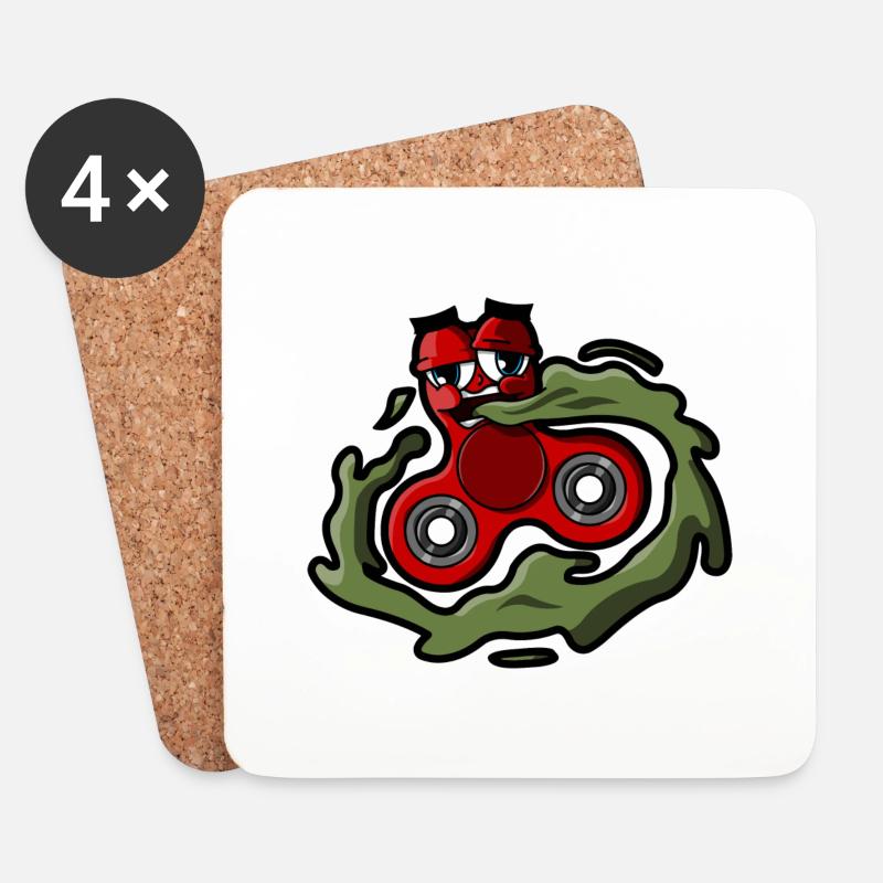Sick Fidget Spinner - Untersetzer (4er-Set) - Weiß